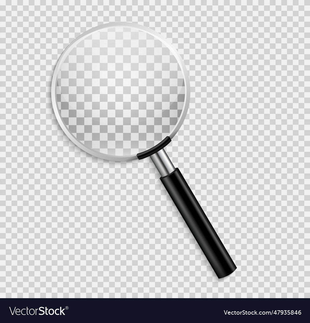 Realistic magnifying glass isolated Royalty Free Vector