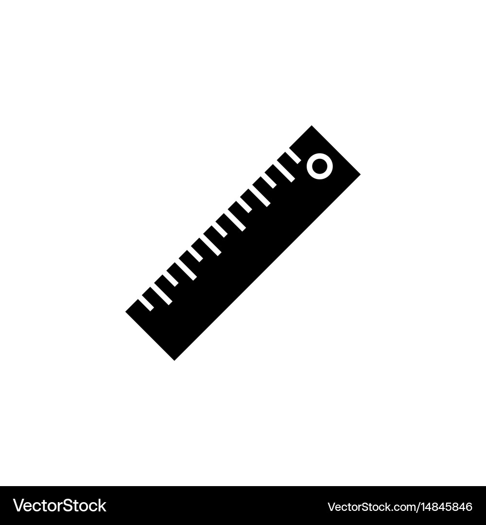 Ruler solid icon education and school element Vector Image