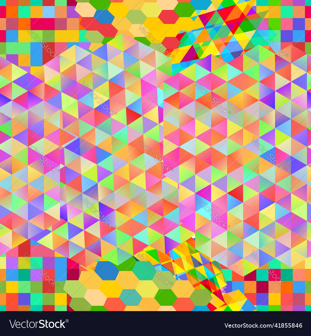 Seamless pattern with gainbow colored glitch