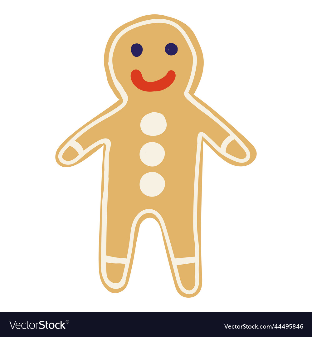 Smiling gingerbread man isolate design