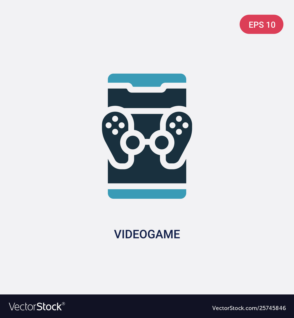 Two color videogame icon from mobile app concept Vector Image Two color videogame icon from mobile app concept