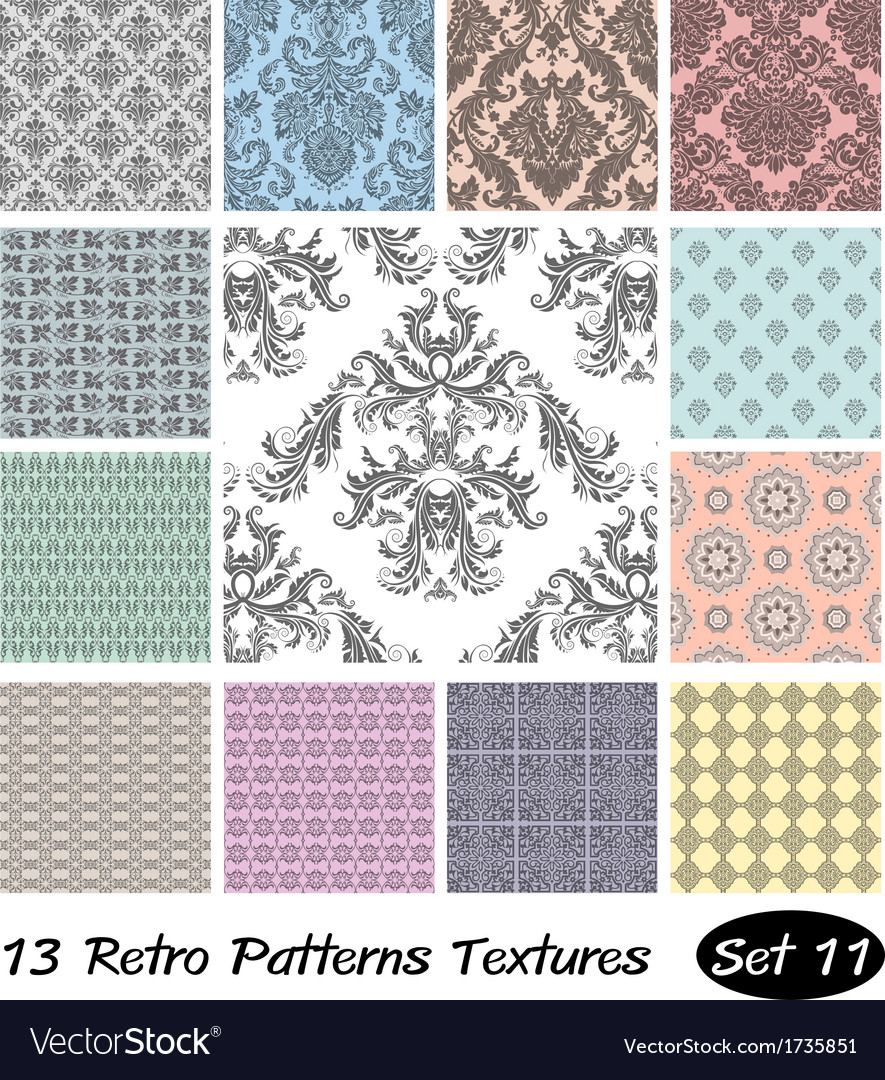 13 retro patterns textures set 11