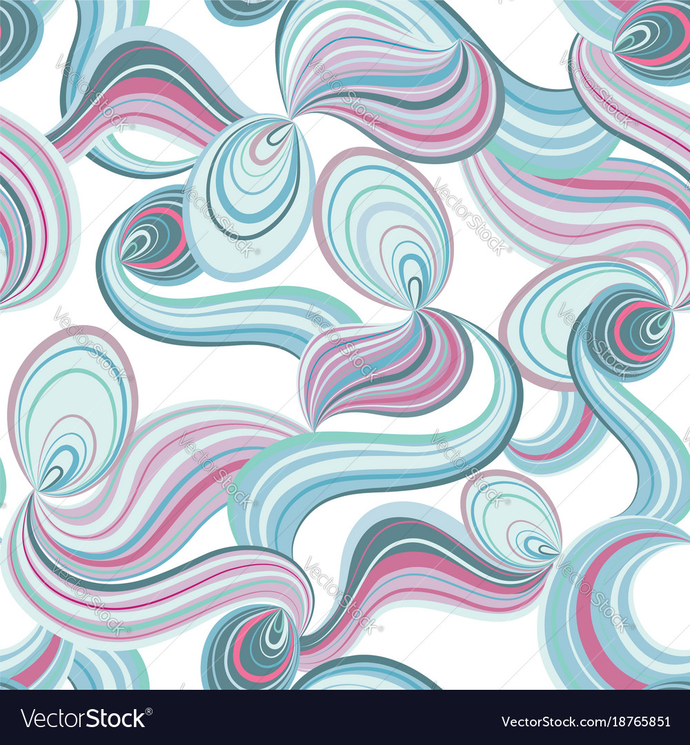 Abstract wave line and loops seamless pattern