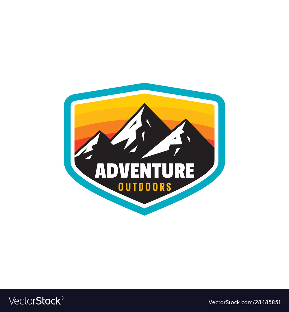 Adventure outdoors - concept badge mountain Vector Image