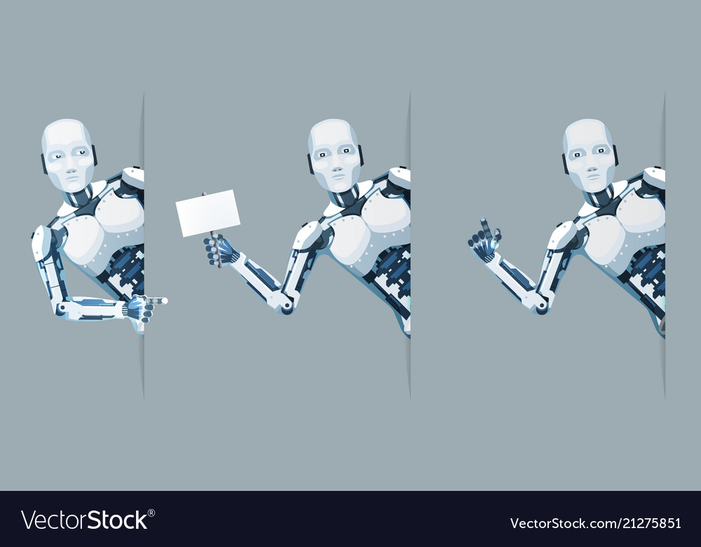 Android Robot Corner Look Out