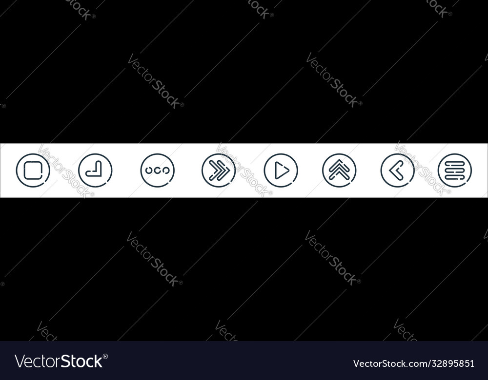 Arrow line icons linear set quality vector image Arrow line icons linear set quality