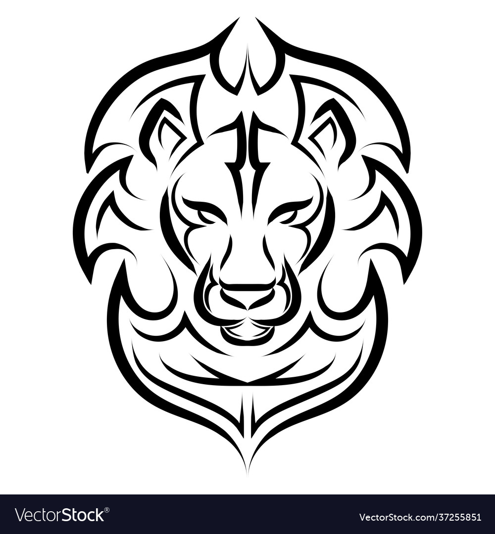 Black and white line art front Royalty Free Vector Image