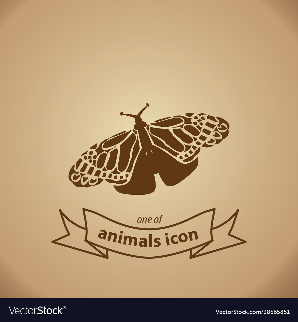 Butterfly sign isolated simple icon