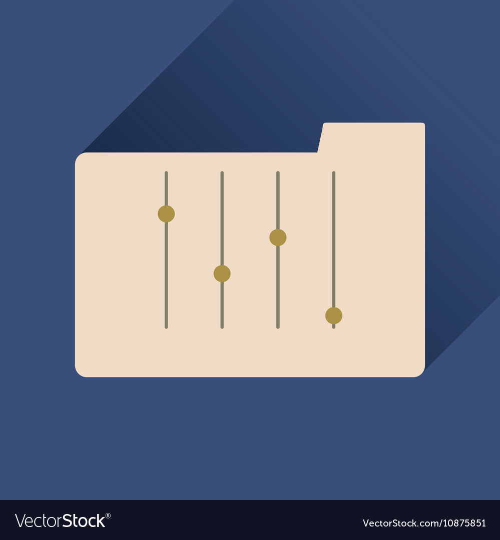 Flat icon with long shadow folder equalizer