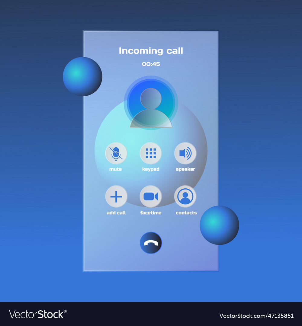 Glassmorphism mobile call element kit template