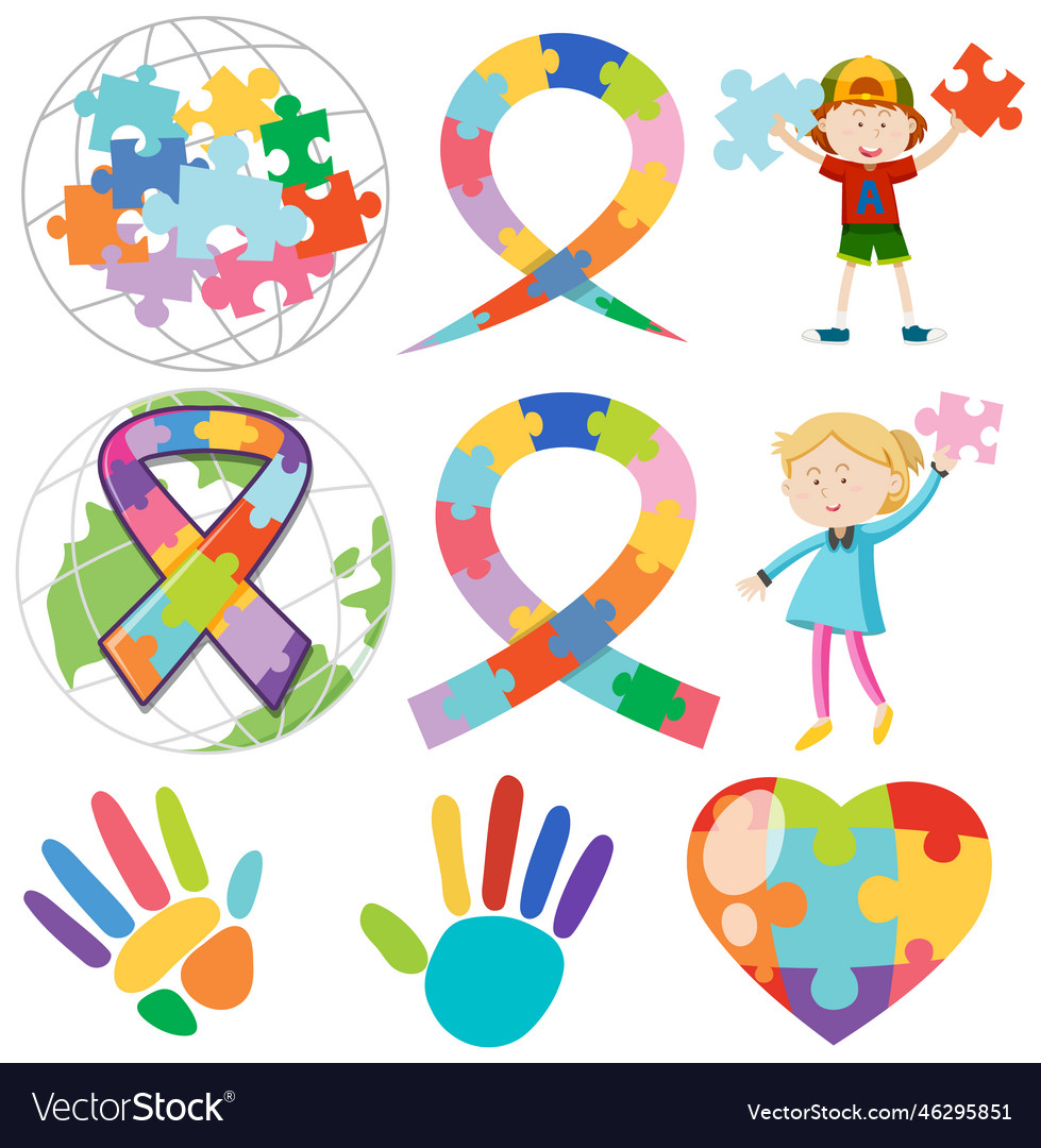 Jigsaw puzzle colourful in different forms vector image Jigsaw puzzle colourful in different forms