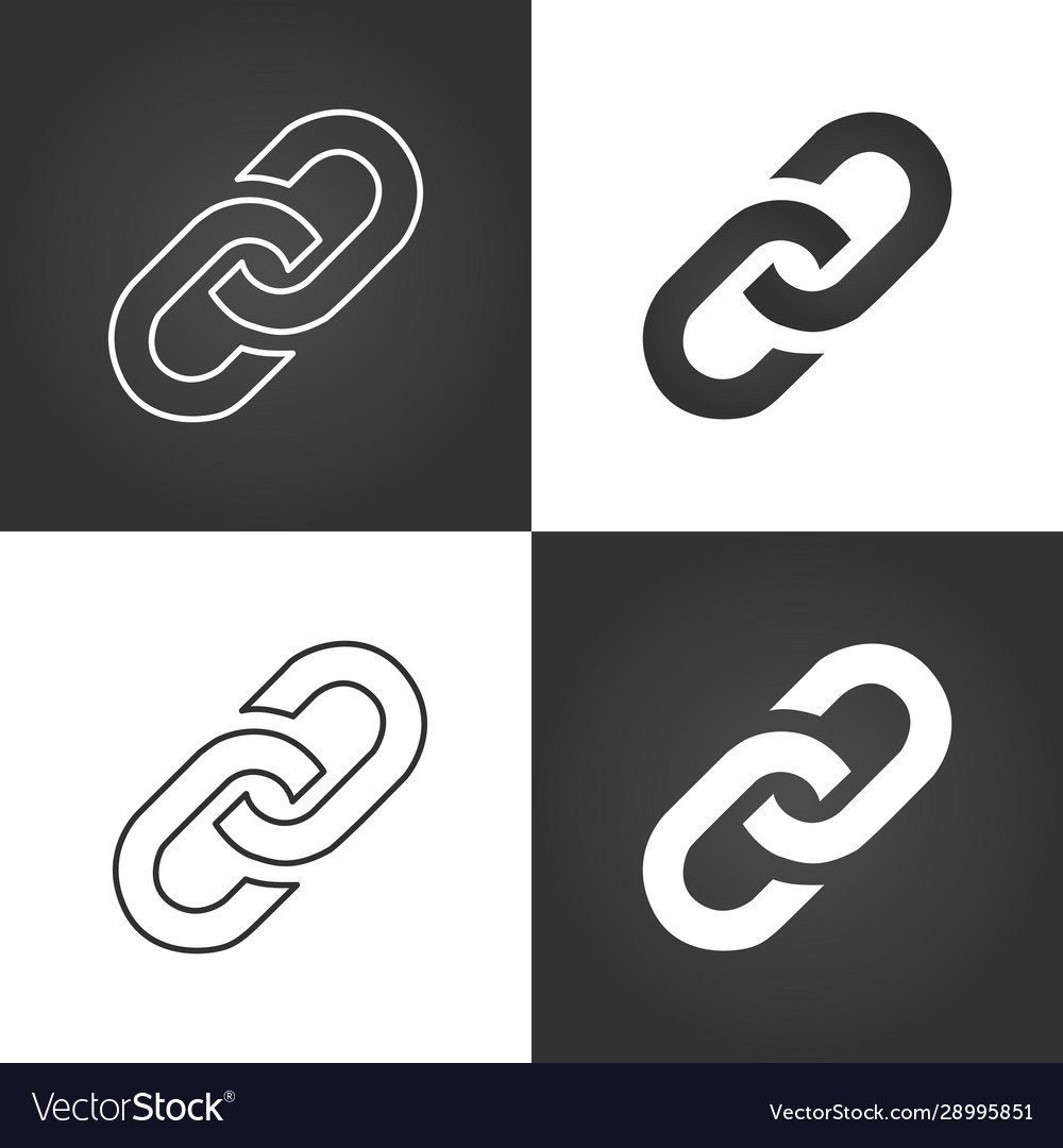 Link icon set hyperlink chain symbol simple vector image Link icon set hyperlink chain symbol simple