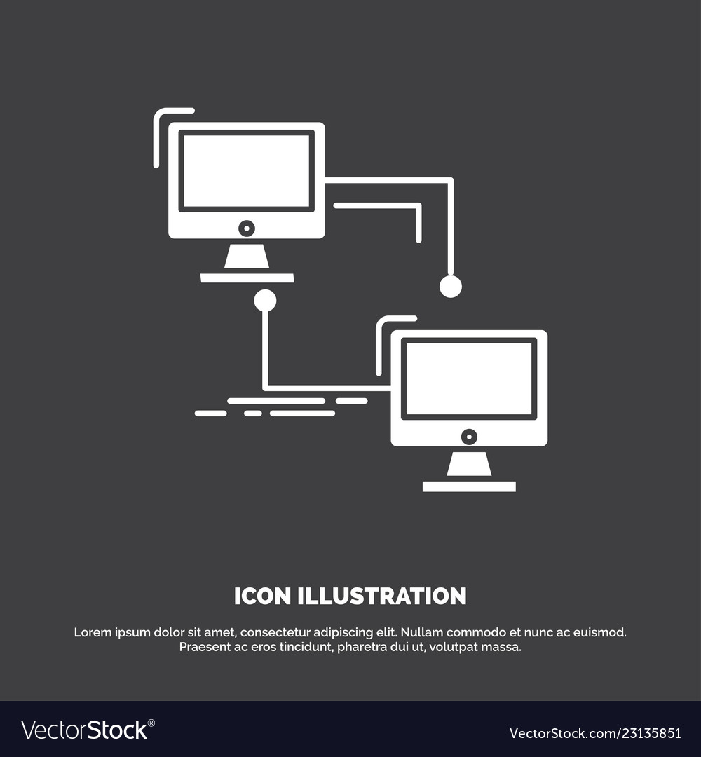 Local lan connection sync computer icon glyph Vector Image Local lan connection sync computer icon glyph