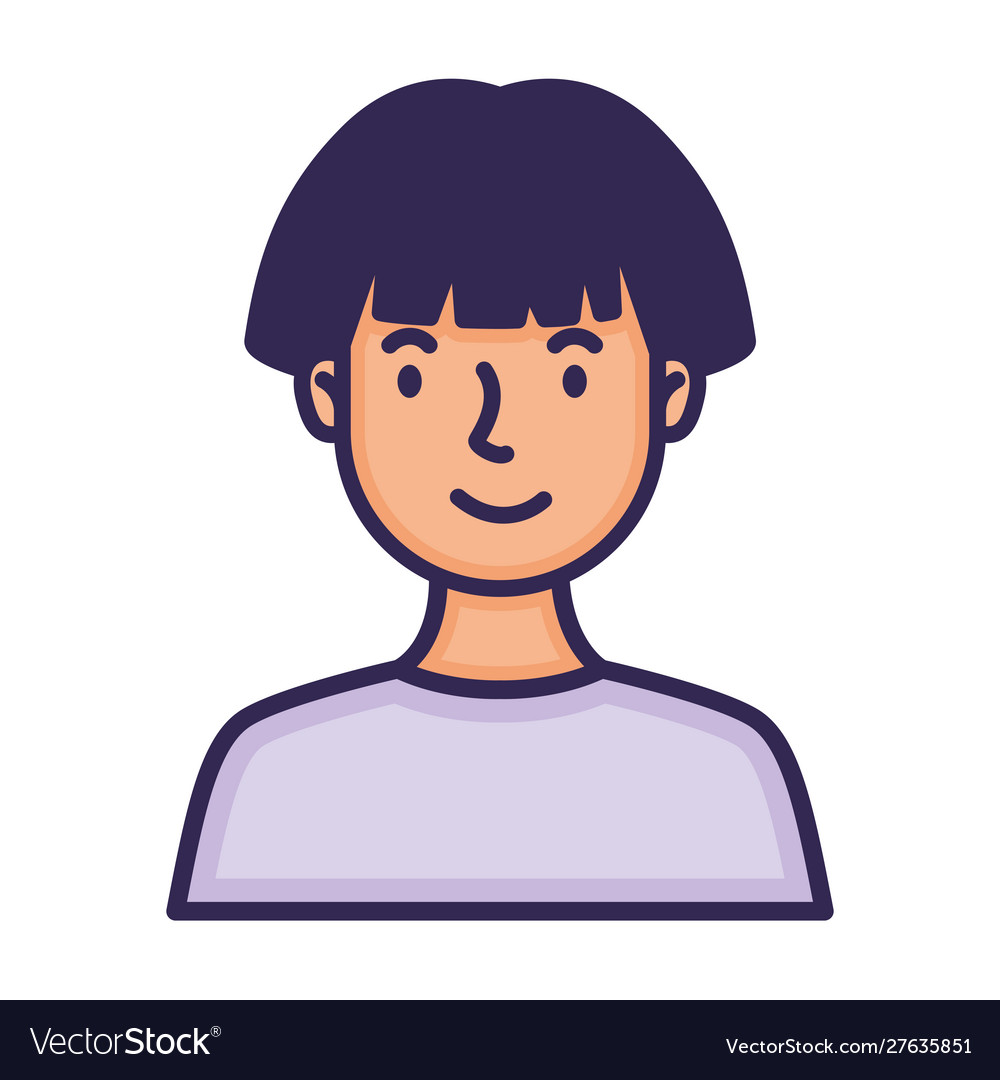 Man face avatar character fill style