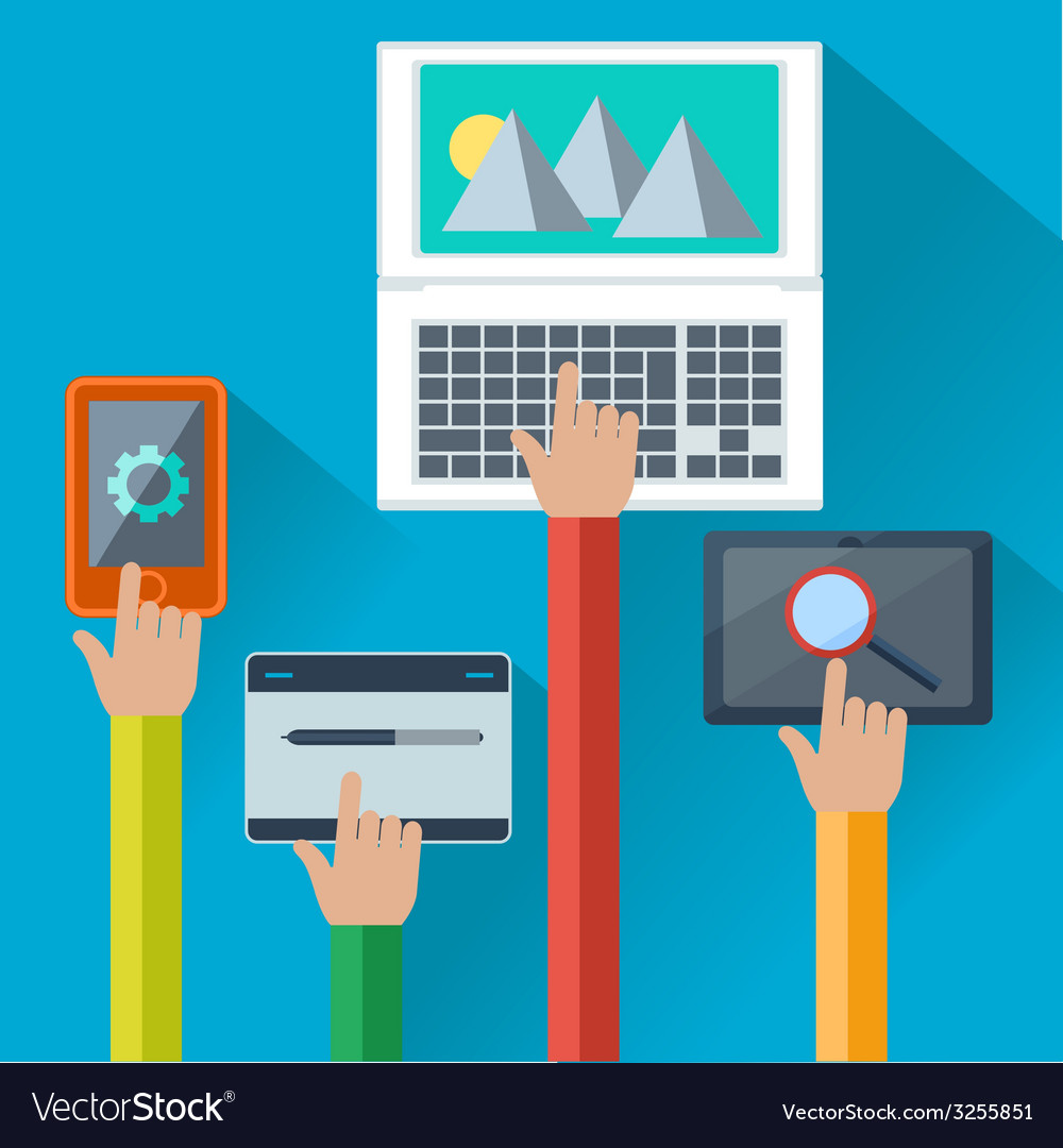 Mobile and web apps concept for digital devices