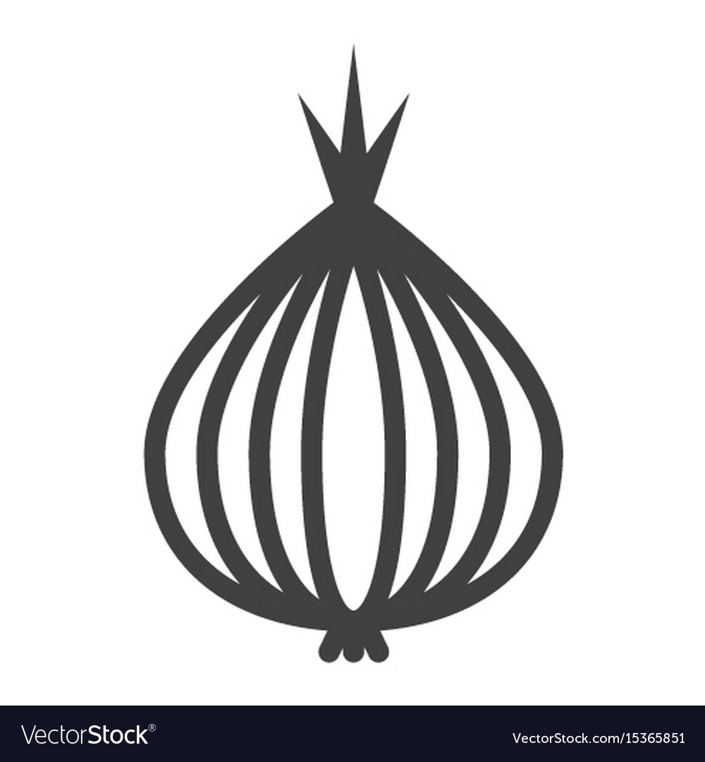 Onion line icon vegetable and diet