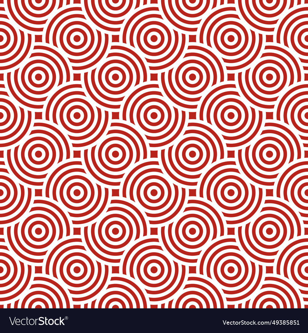 Red japanese style circles spiral pattern