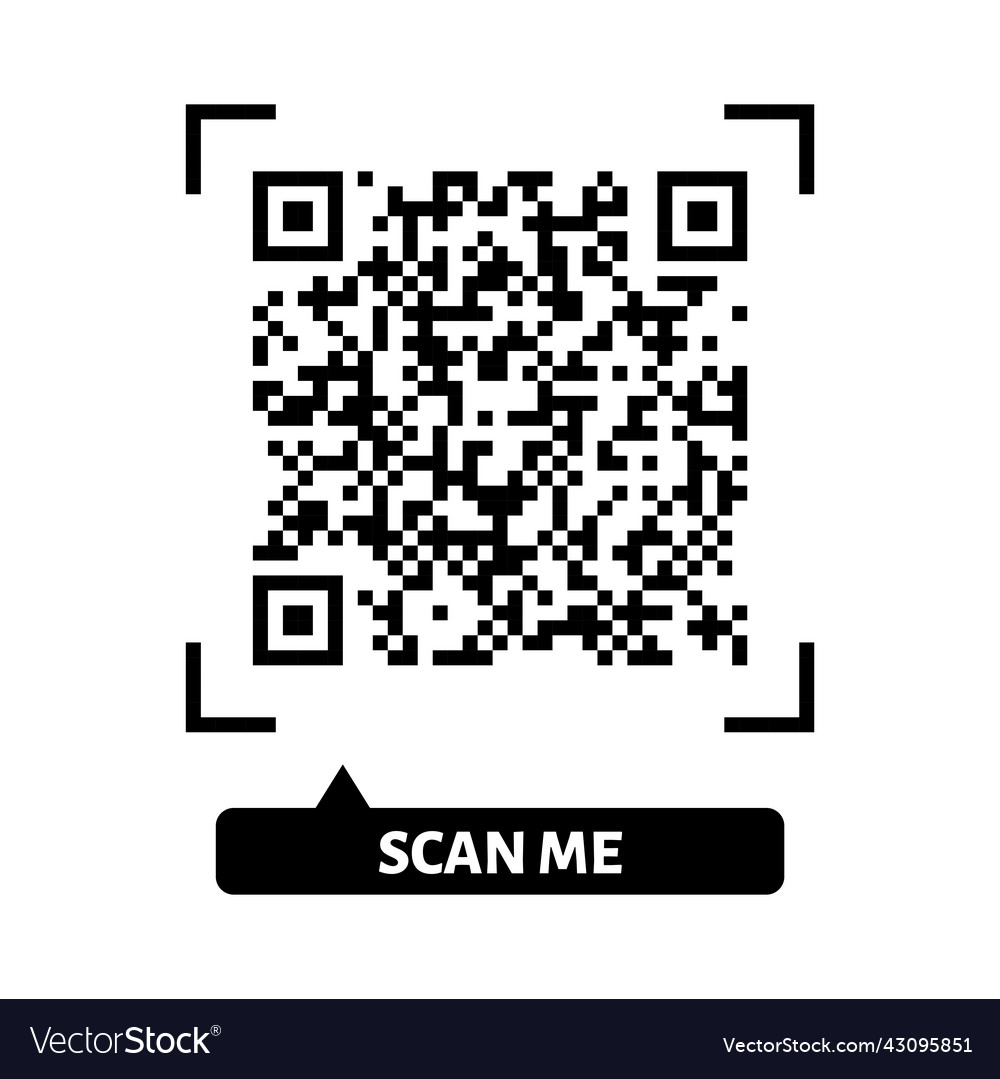 Scan me qr code design for payment text vector image Scan me qr code design for payment text