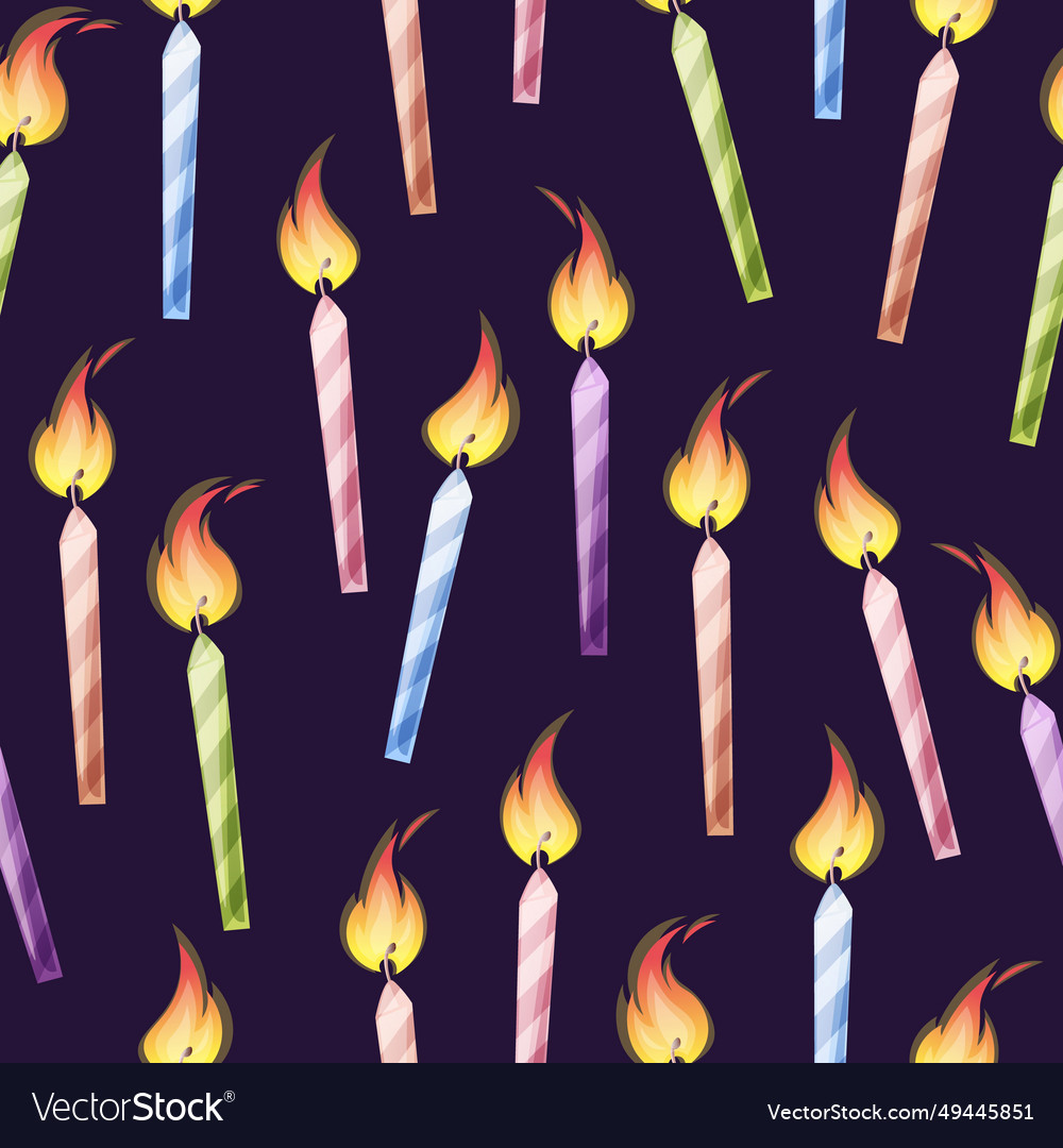 Seamless pattern with colorful candles background