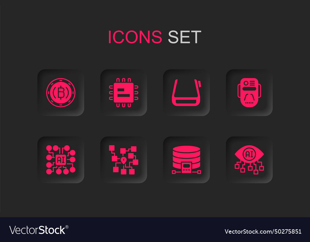 Set neural network processor cpu cryptocurrency vector image Set neural network processor cpu cryptocurrency