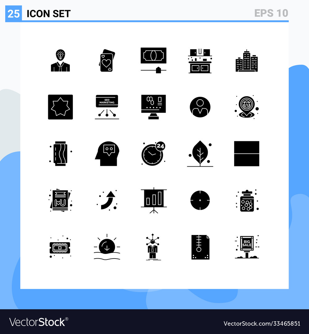 User interface pack 25 basic solid glyphs