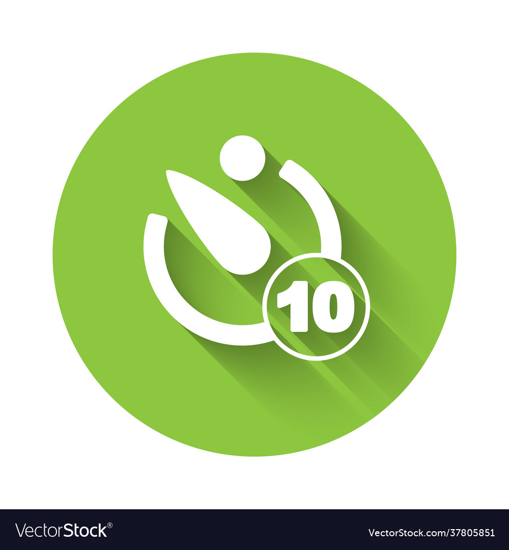 White camera timer icon isolated with long shadow vector image White camera timer icon isolated with long shadow