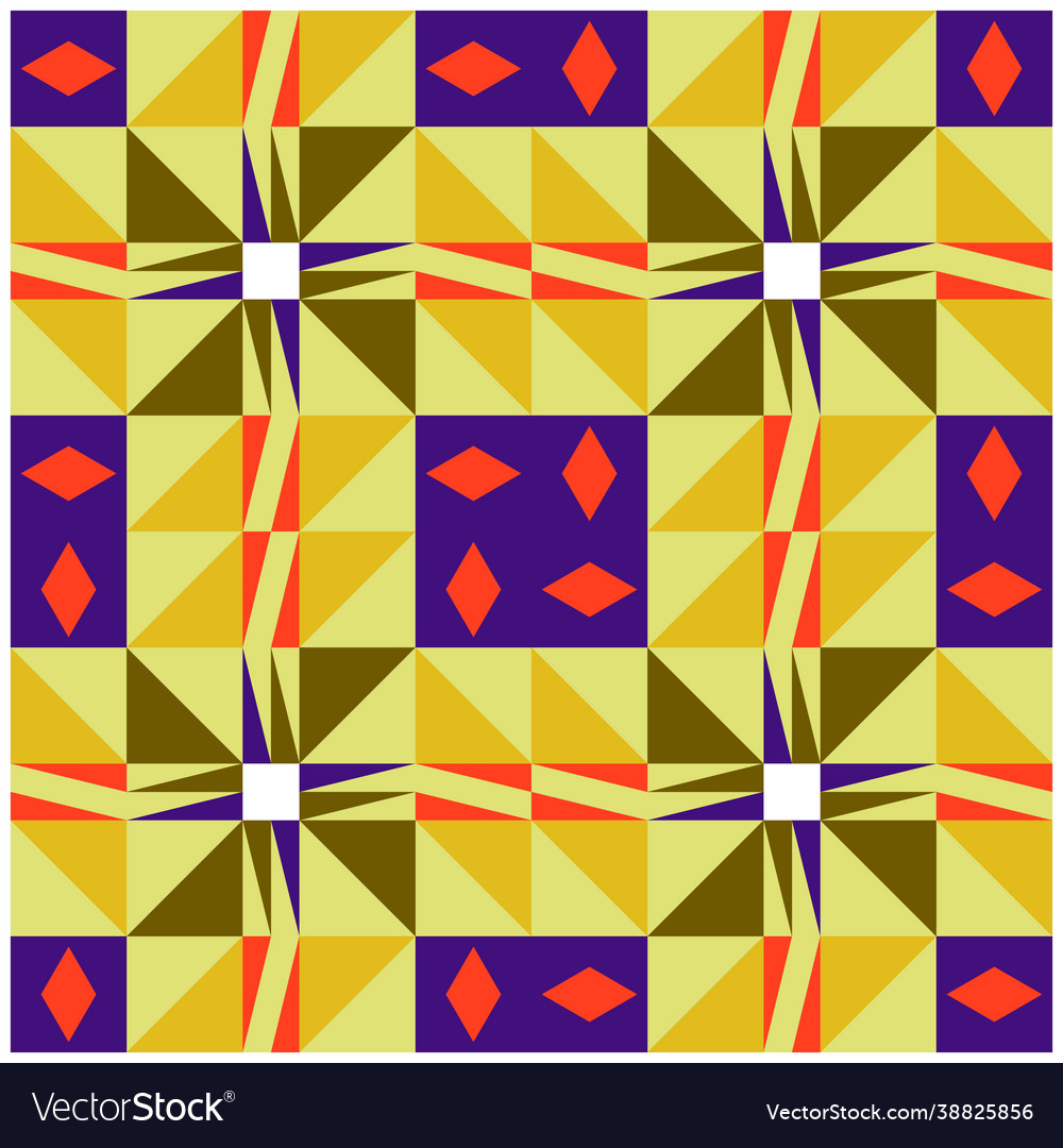 Abstract generative art color pattern tile vector image Abstract generative art color pattern tile
