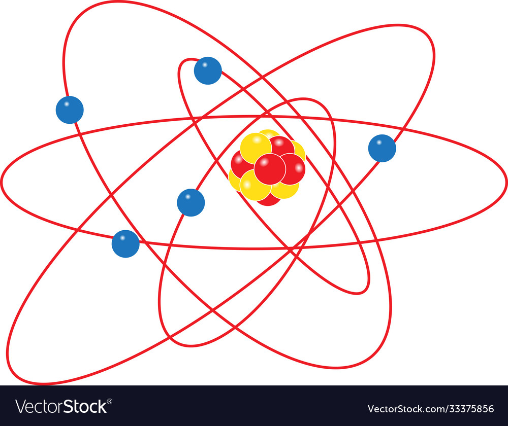 Atom structure model isolate on white background Vector Image