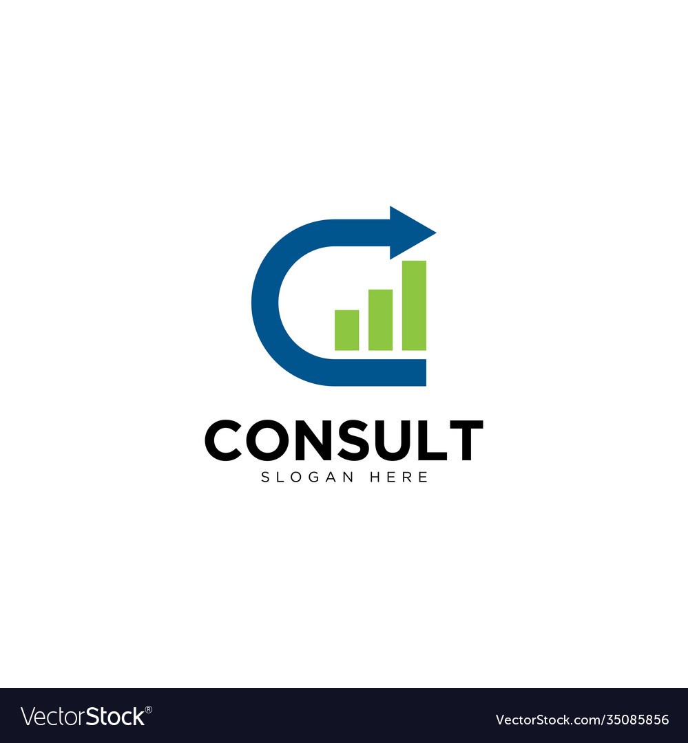 Business consulting and grow chart logo design Vector Image