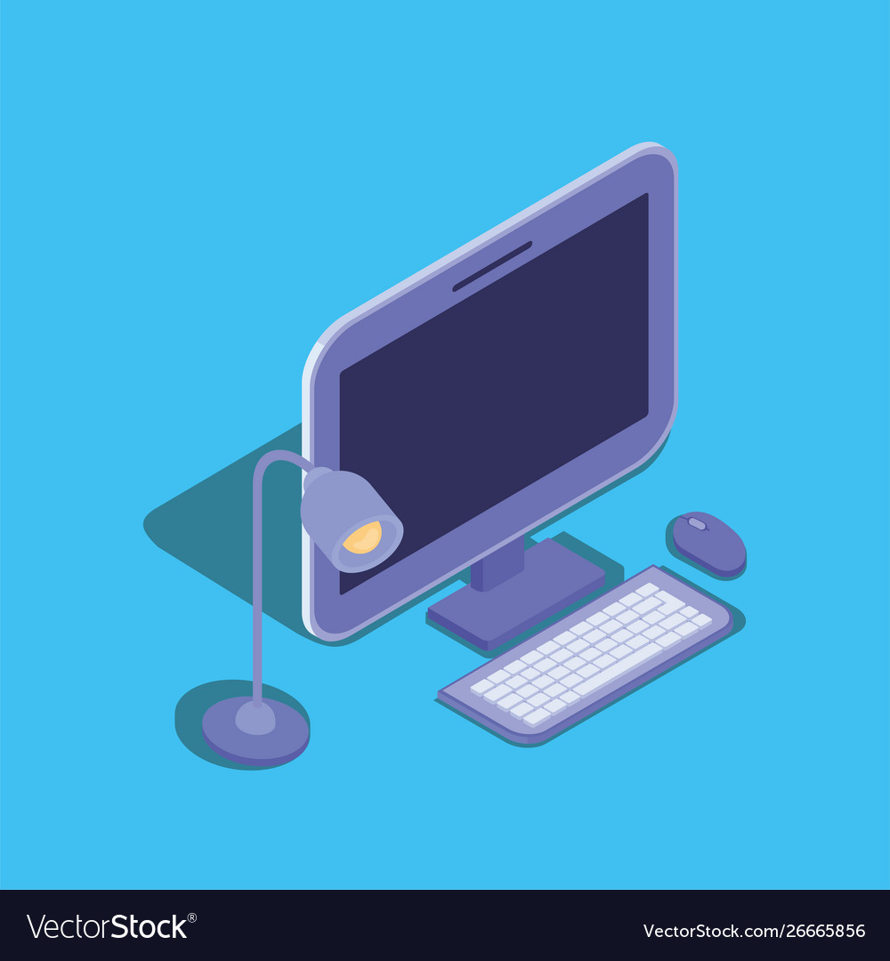 Desktop computer technology device icon