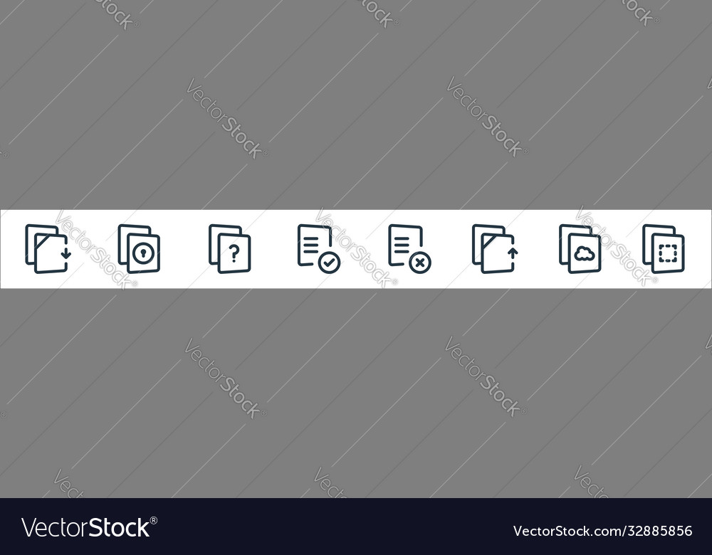 File and archive line icons linear set quality vector image File and archive line icons linear set quality