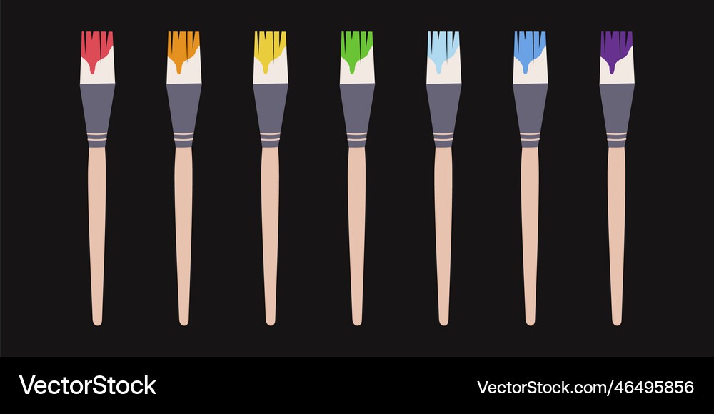 Flat painting tools in childish style hand Vector Image