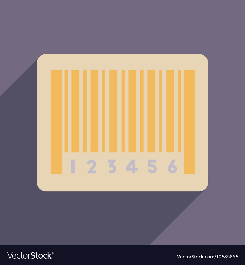 Flat web icon with long shadow bar code