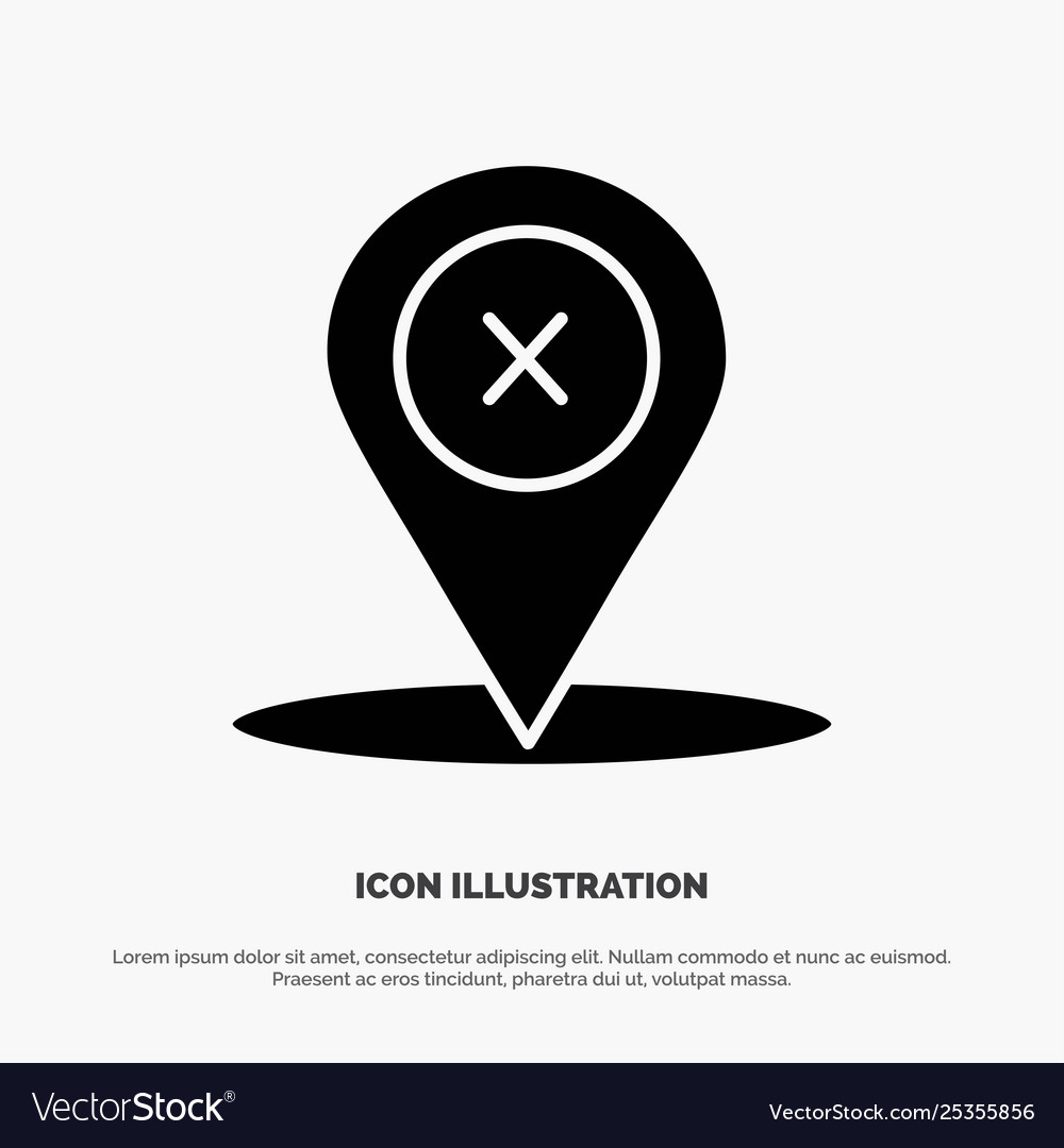 Location navigation place delete solid glyph icon