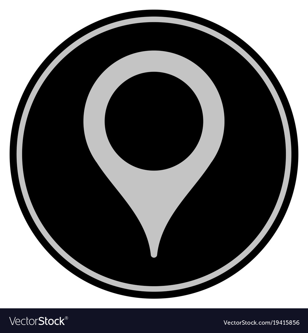 Map pointer black coin