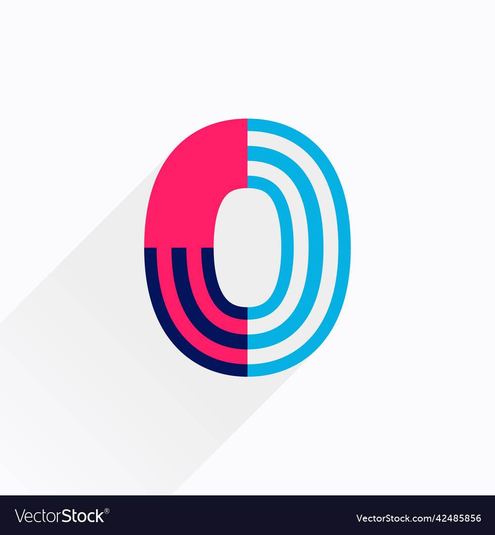 Number zero logo made of overlapping lines