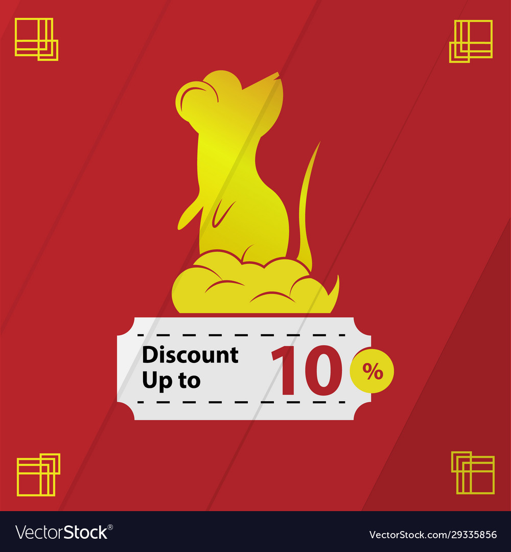 Promotion Banner Ads Golden Mouse 05 Royalty Free Vector