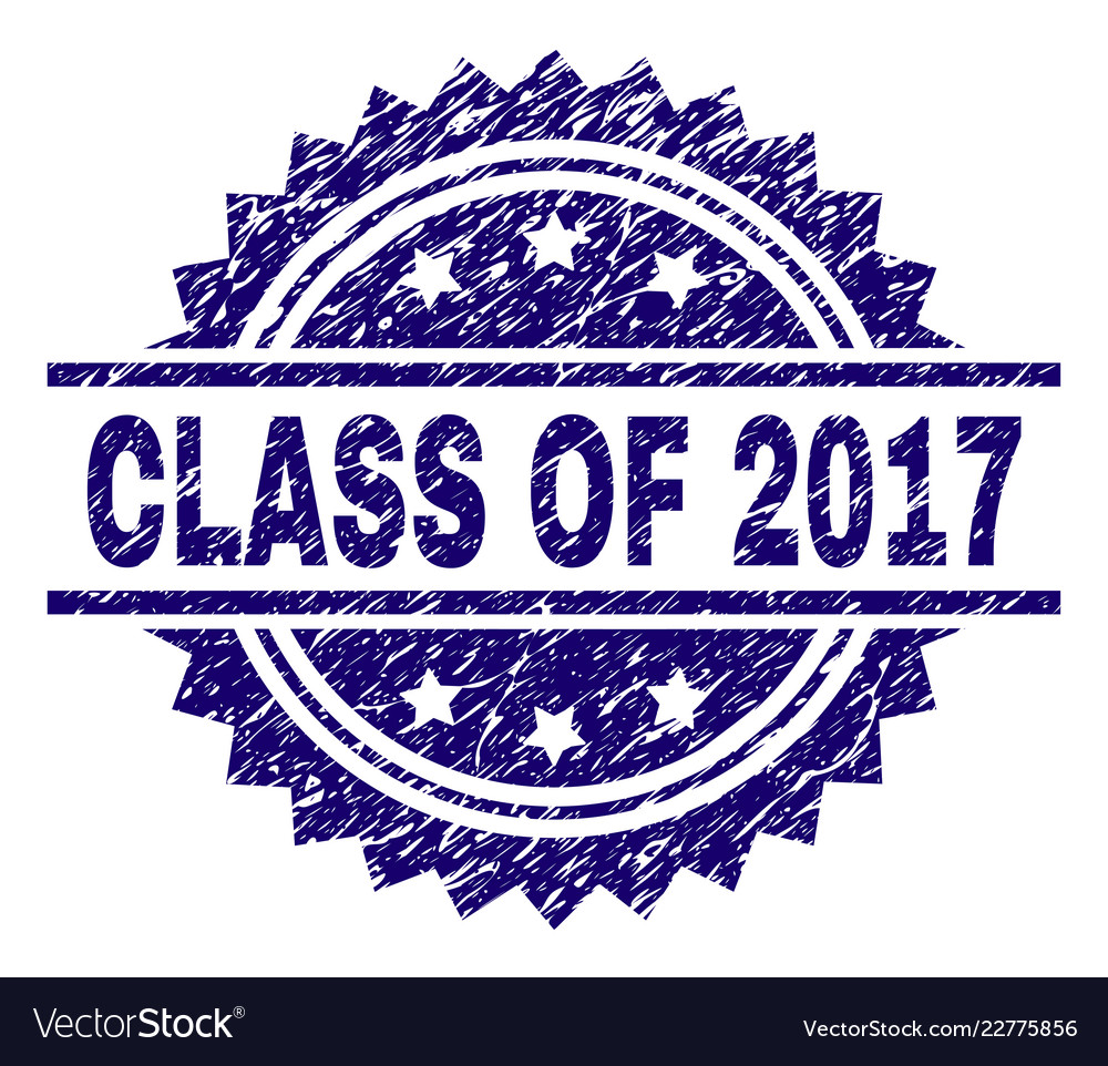 Scratched textured class of 2017 stamp seal