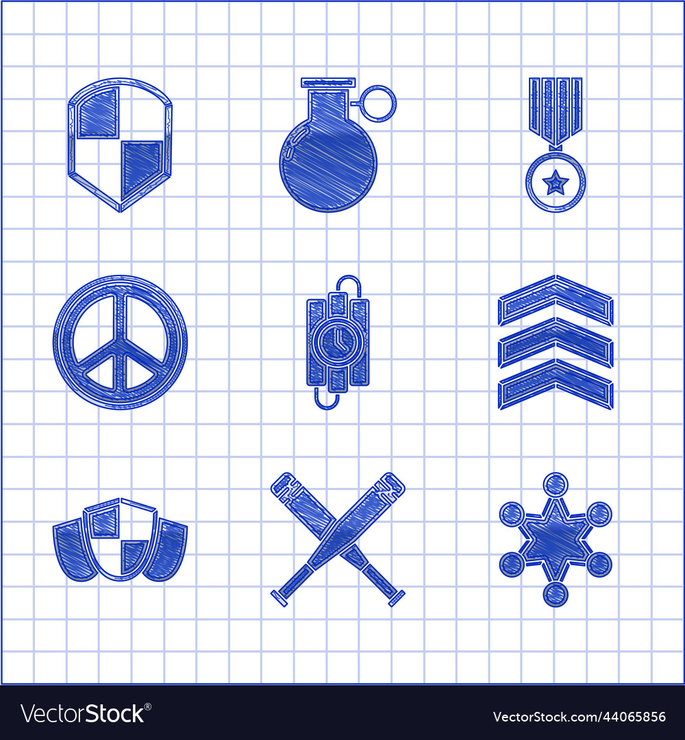 Set dynamite stick and timer clock crossed vector image Set dynamite stick and timer clock crossed