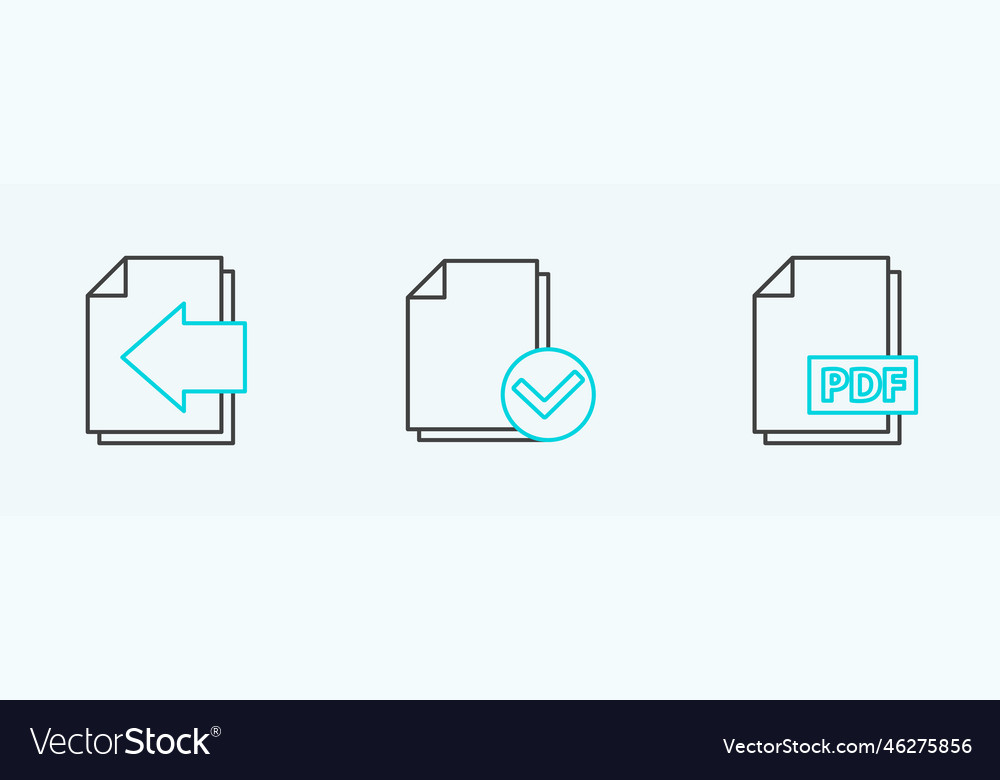 Set line pdf file document next page arrow