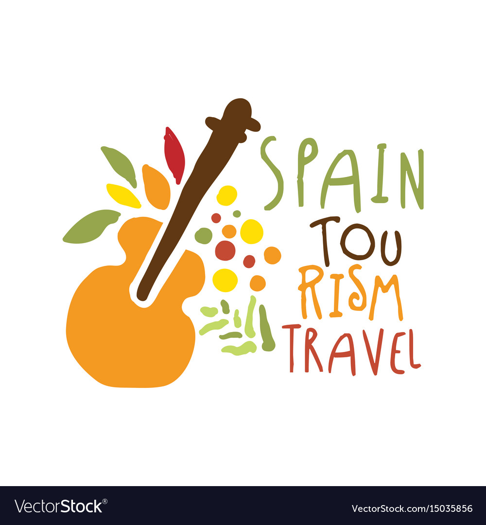 Spain tourism logo template hand drawn