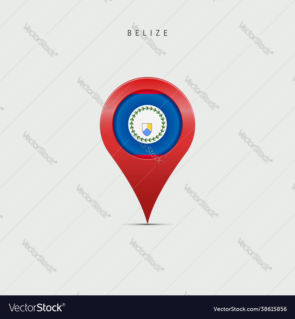 Teardrop map marker with flag belize Vector Image Teardrop map marker with flag belize