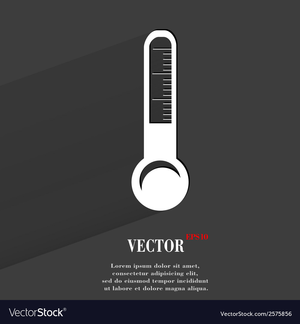 Thermometer flat modern web button with long