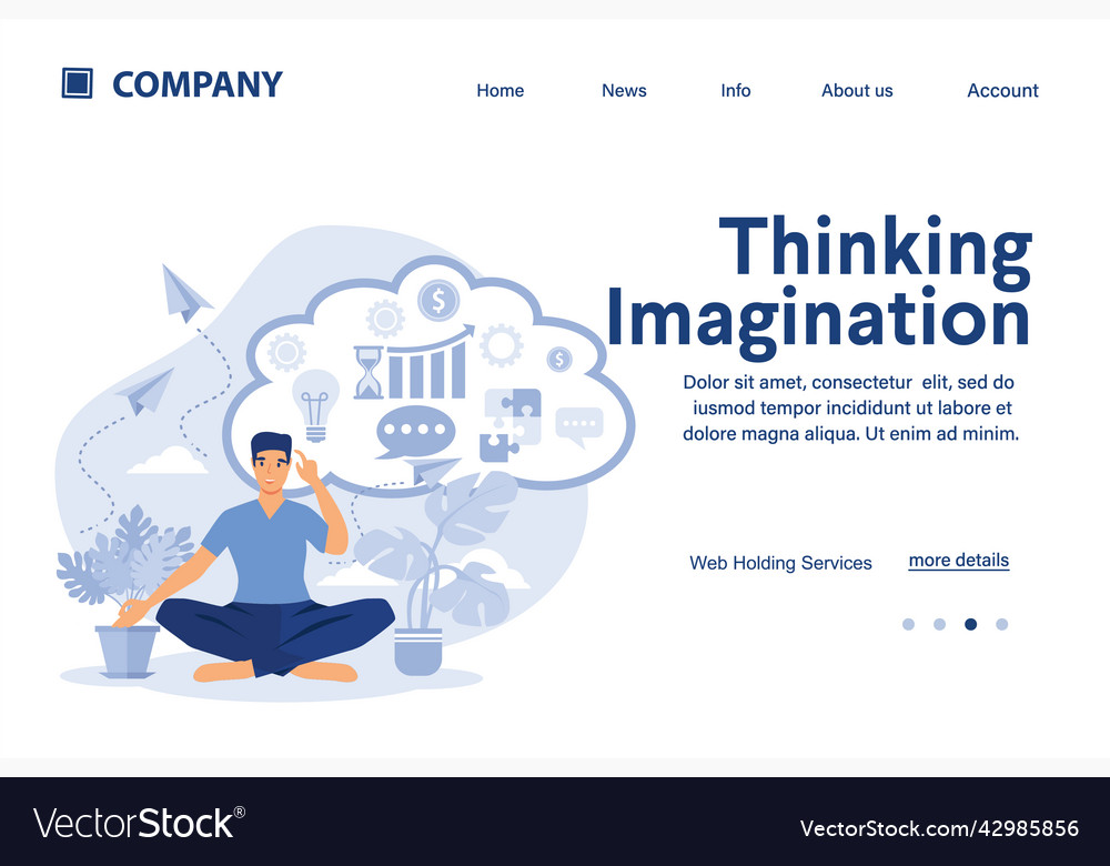 Thinking imagination suitable for web landing vector image Thinking imagination suitable for web landing