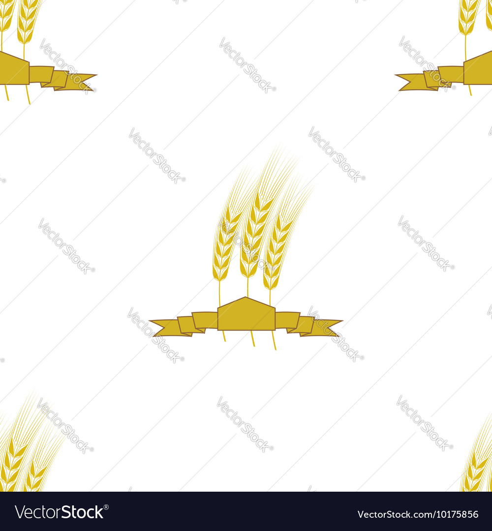 Wheats ribbon seamless pattern