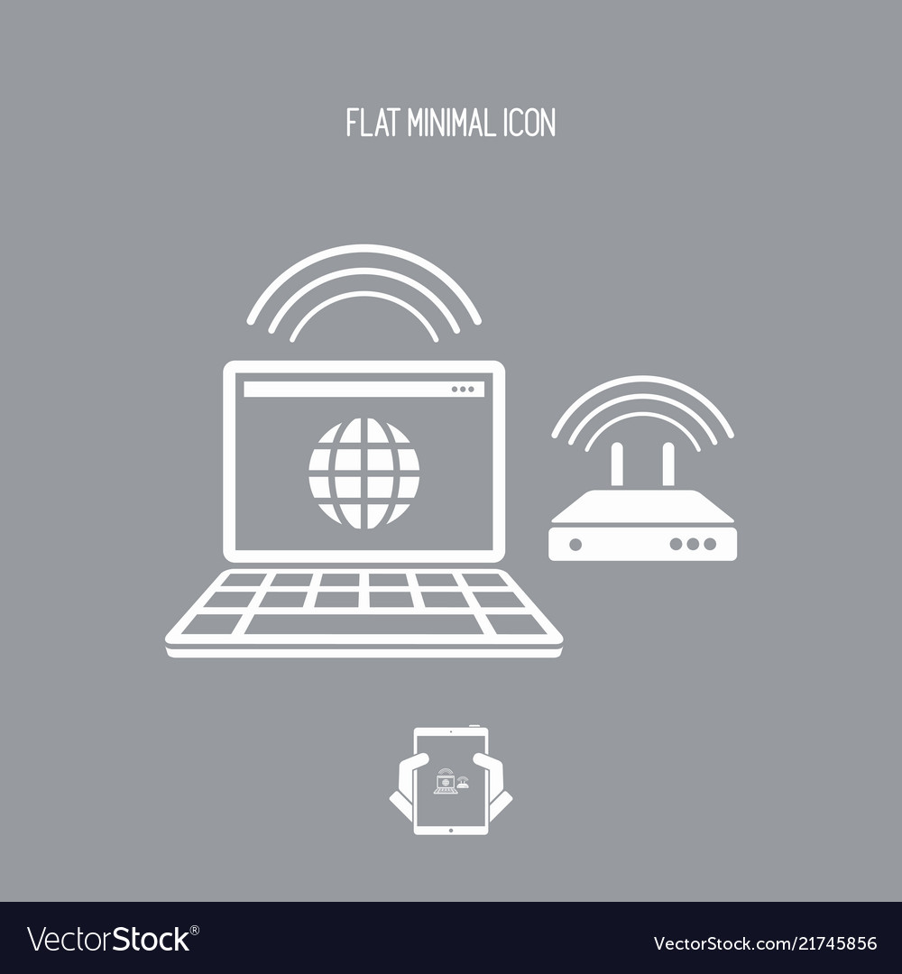 Wi-fi modem and web connection - flat minimal icon