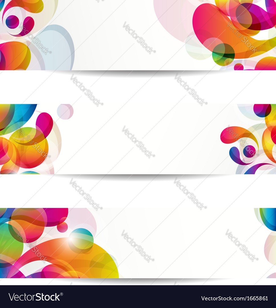 Abstract web banners with colorful arc-drop