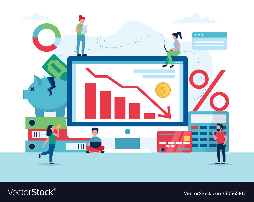 Economic crisis concept stock market graph Vector Image