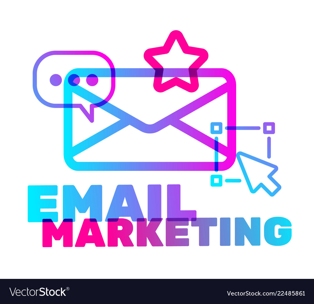 Email marketing text with icon concept creative