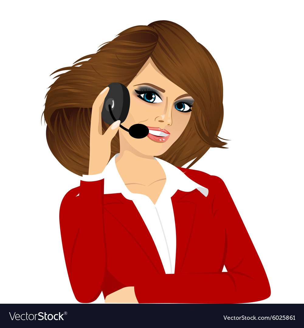 Female customer support phone operator Royalty Free Vector